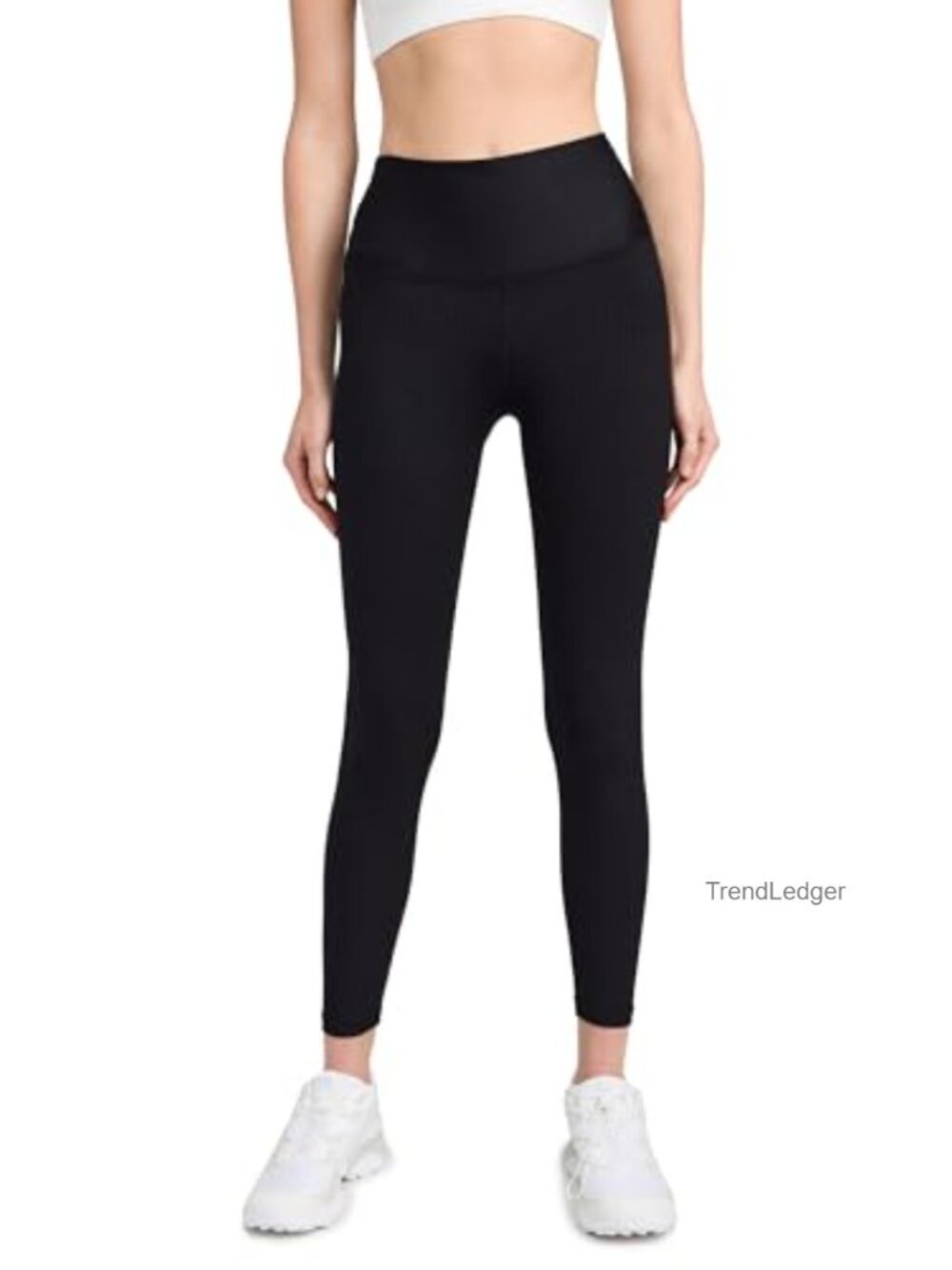 Ribbed 7/8 High Rise Leggings Moisture Wicking Fitted Activewear